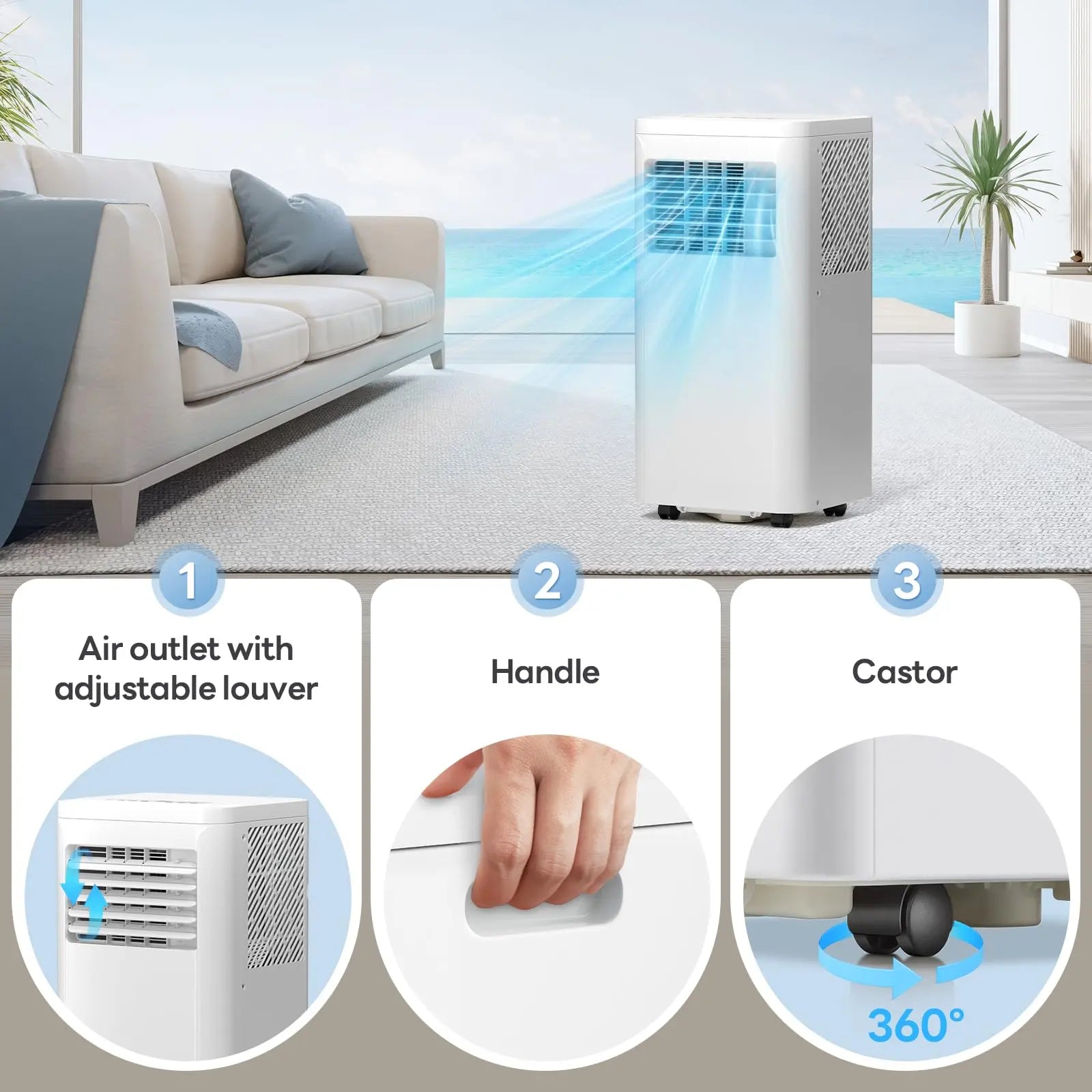 4 IN 1 Quiet AC Cooling Fan Portable Air Conditioner